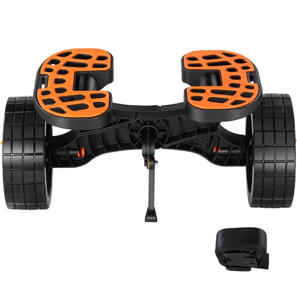 KFFKFF Sturdy Kayak Dolly, Supports up to 320lbs, Easy-to-Detach Canoe Cart with 10'' Durable Wheels, Flexible Brackets & Stable Support Foot, Suitable for Kayaks, Canoes, Paddleboards, Float Mats