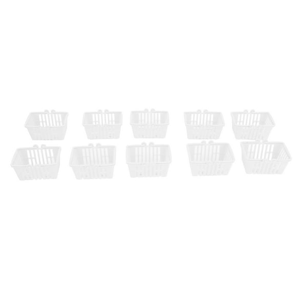10pcs Dollhouse Shopping Basket Exquisite Reusable Miniature Basket for DIY Crafts Miniature Scene Decoration White