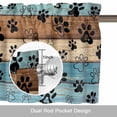 thumbnail image 6 of Blue Brown Wood Grain Valance Curtain for Windows Dog Paw Pattern Vintage Farmhouse Rod Pocket Curtain Valances Short Window Treatments Panels for Kitchen Bathroom Laundry Room Basement 42 x 12 Inch, 6 of 9