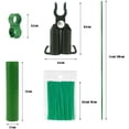 thumbnail image 3 of Bibana 26-Piece 48" Adjustable Garden Plant Support Stakes Kit, Plastic Coated Steel Climbing Frame for Tomatoes, Cucumbers, Beans & Vines, Reusable Vegetable Cage with Connectors & Ties (Green), 3 of 7