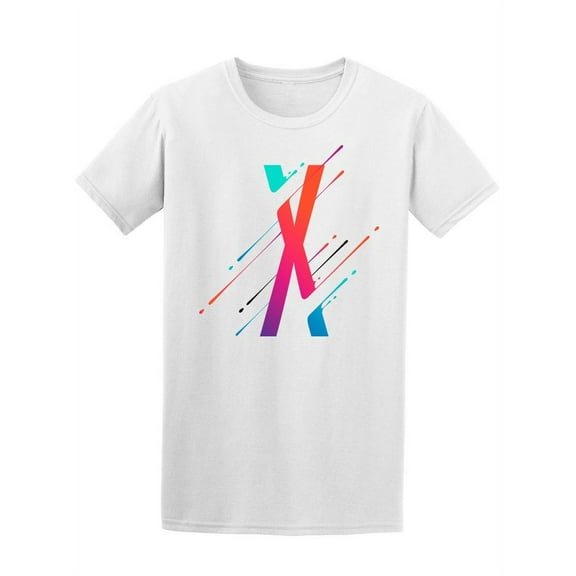 Modern Colorful Letter X  T-Shirt Men -Image by Shutterstock, Male Large