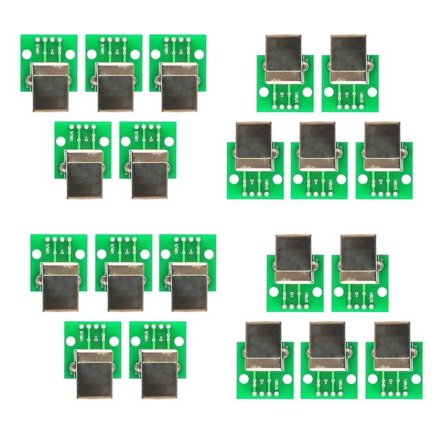 Adaptador de Conector USB de 20 piezas Cola Conector hembra USB tipo B