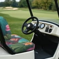 thumbnail image 4 of POLERO Tropical Golf Cart Seat Covers for Club Car Precedent Ordinary Seats, Plumeria Floral Leaves Print Breathable Front and Back Seat Cushion Cover for Golf Cart, Easy to Install, 4 of 8
