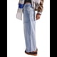 thumbnail image 2 of Pantalones Vaqueros Estilo Barril para Mujer, Informales, Anchos, Elásticos, de Tiro Medio, Estilo Boyfriend, Y2k, Holgados, con Cordón. Azul XXL, 2 of 8