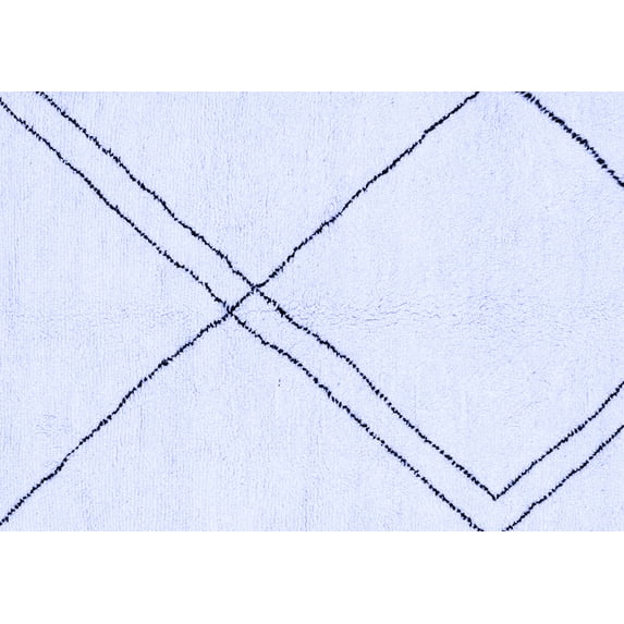 Ahgly Company Machine Washable Indoor Rectangle Solid Blue Modern Area Rugs, 4' x 6'