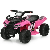 Gymax 6V 4 Wheels ATV Quad Ride On Car Kids Ride-On Toy w/ Music Horn LED Light Pink
