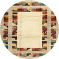 thumbnail image 1 of Ahgly Company Tapis d'Intérieur Rond Contemporain Lavable en Machine Marron Or, 3 Pieds Rond, 1 of 7