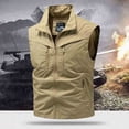 thumbnail image 4 of YueHuiYing Men's Casual Loose Fit Multi Pocket Functional Stand Collar Vest Stylish Outdoor Emergency Volunteer Workwear Zippered Jacket For Hiking Camping And Daily Use, 4 of 6