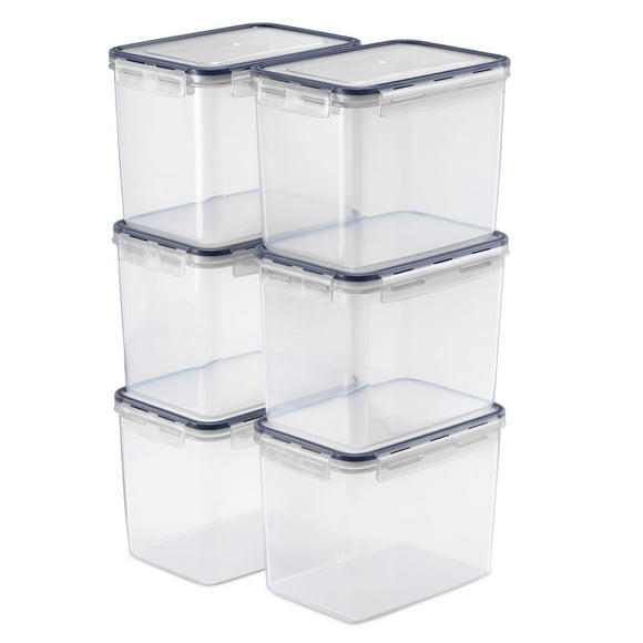 Sorbus 6-Pack Airtight Food Storage Containers – Four-Way Snap Lids for Freshness – Perfect for Cereal, Pasta, Flour, and More (121oz/15 Cups)