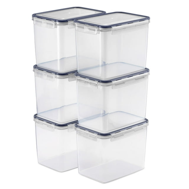 Sorbus 6-Pack Airtight Food Storage Containers – Four-Way Snap Lids for Freshness – Perfect for Cereal, Pasta, Flour, and More (121oz/15 Cups)