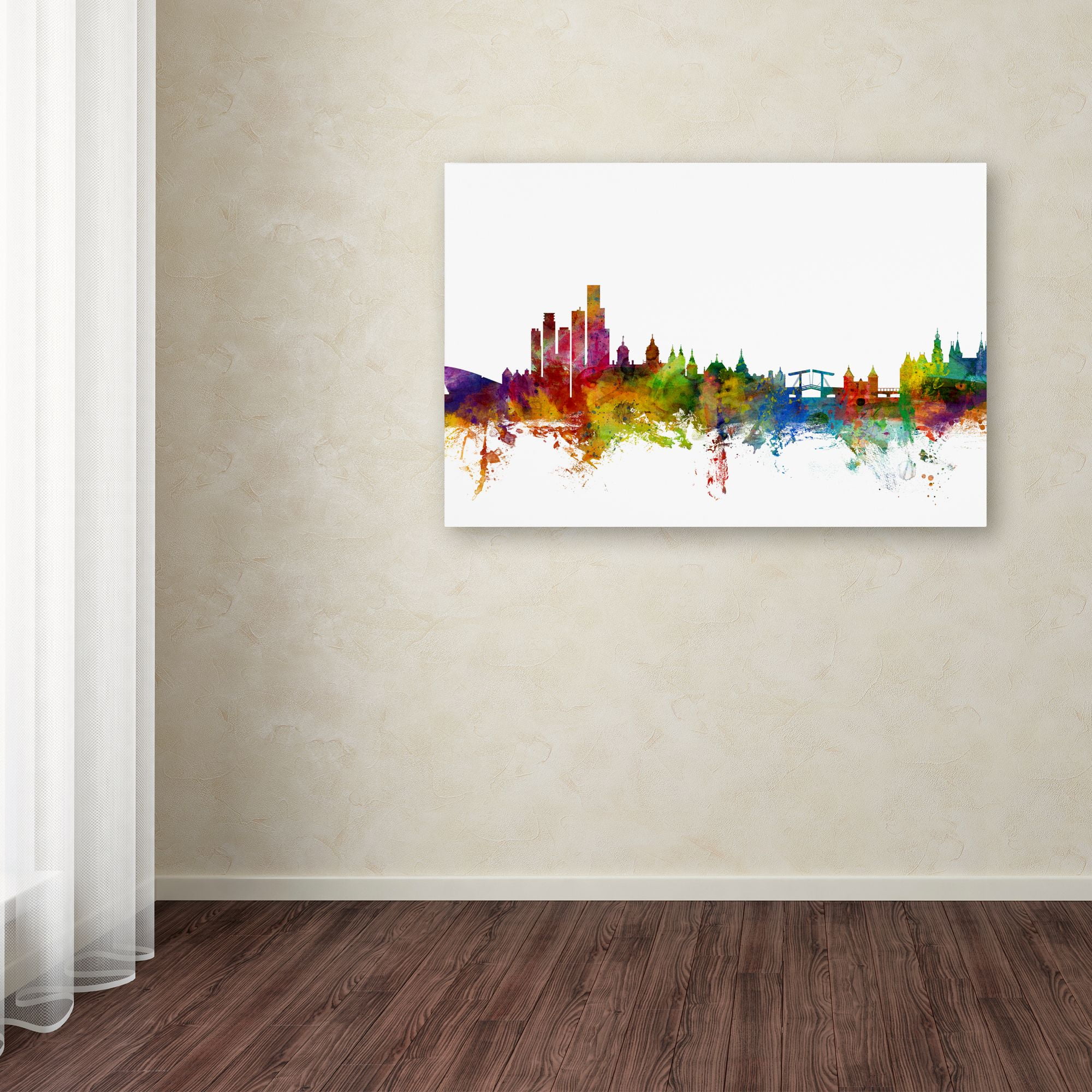 Trademark Fine Art "Amsterdam The Netherlands Skyline" Canvas Art by Michael Tompsett