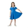 thumbnail image 2 of Gubotare Dresses for Girls Girls Dresses Short Sleeve Casual A-Line Party Dress (Blue,9-10 Years), 2 of 5