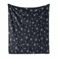 thumbnail image 1 of Dandelion Soft Flannel Fleece Throw Blanket, Abstract Floral Background Flourishing Nature Romantic Botanical Arrangement, Cozy Plush for Indoor and Outdoor Use, 60" x 80", Indigo White, by Ambesonne, 1 of 6