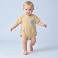 thumbnail image 6 of Fesfesfes Baby Toddler Boys Girls Short Sleeve Cotton Blend Bodysuit Romper, Solid Color Crewneck Summer Outfit for Daily Play Wear Kids Aged 0-18 Months Old., 6 of 6