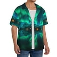 thumbnail image 2 of Fotbe Northern Lights Camisa Estampada de Manga Corta para Hombre, Casual de Verano, Estilo Playero, Sin Arrugas-3X-Large, 2 of 5