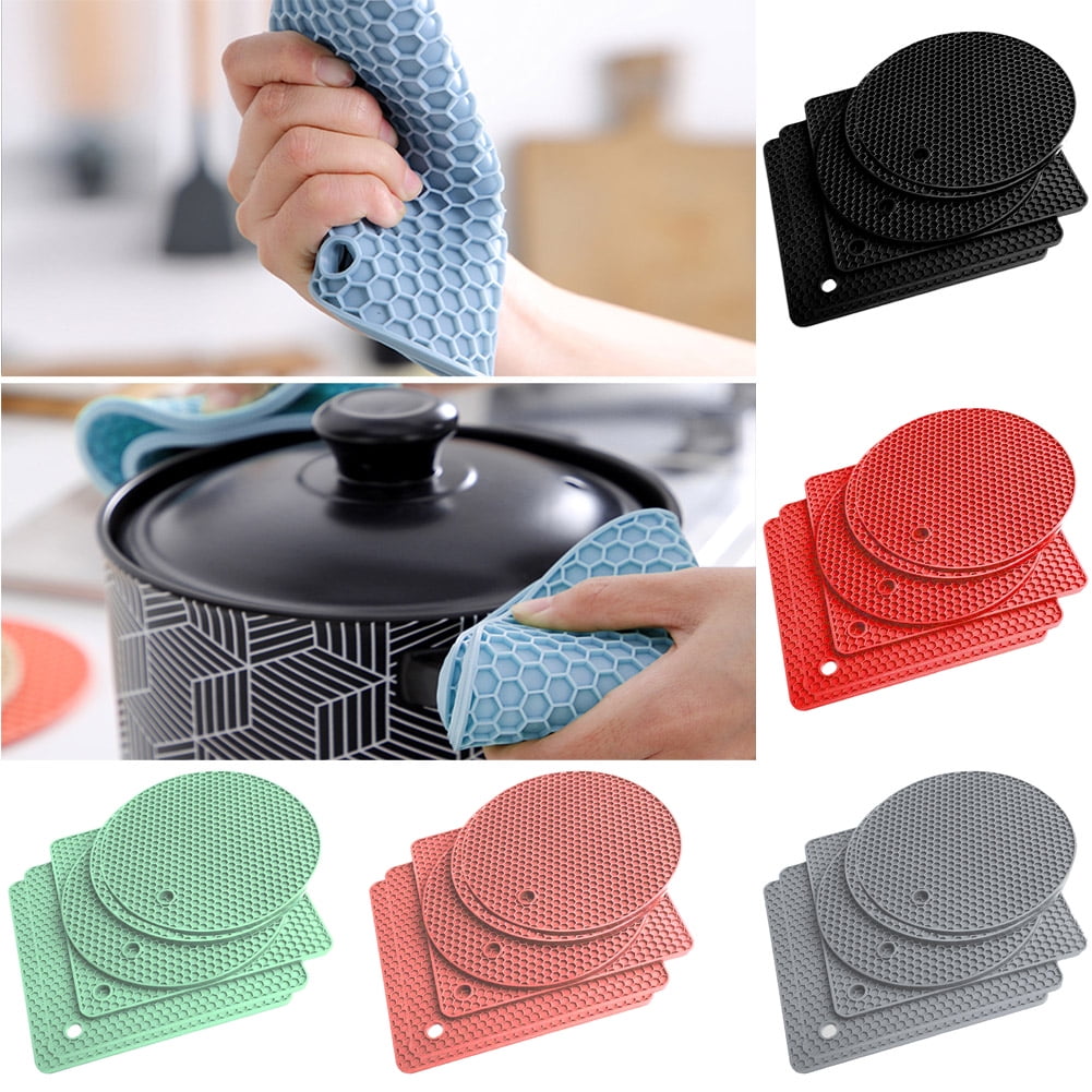 Yellow Insulated Flexible Durable Non Slip Coasters Hot Pads Heat Resistant Silicone Trivet Mat Safe Kitchen Trivet Bowl Mat Premium Silicone Pot Holders