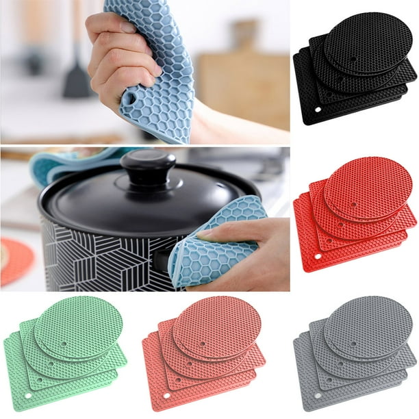 SPRING PARK 6Pcs Silicone Trivet Mats, Premium Silicone Trivets for Hot