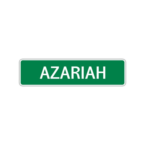 Azariah Boys Children Indoor Outdoor Unique Wall Novelty Name Letter Printed Plaque Decoration Label Aluminum Metal Sign 4"x18"