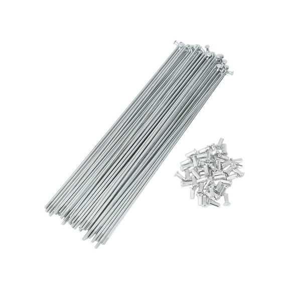 48 Set 10G Bicycle Spokes 260mm Bike Wheel Spokes Carbon Steel Galvanized Silver Tone