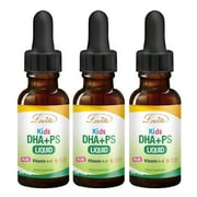 Lovita Kids DHA + PS Liquid: DHA, Phosphatidylserine, Vitamin A & Vitamin E, for Infants and Kids, Natural Orange Flavor, 1 Fluid Ounce (2 Month Supply) (Pack of 3)