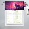 thumbnail image 4 of Cortinas de cocina con diseño de lobo, animales salvajes aullando bajo la luna, cielo estrellado morado, tratamiento de ventana para sala de estar, dormitorio, baño, 54 x 18 pulgadas, 2 paneles, 4 of 6