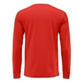 thumbnail image 4 of Men's V Neck Long Sleeve Casual T-Shirt Classic Basic Solid Tee Shirts Red S, 4 of 6