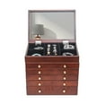 thumbnail image 2 of Tcbosik Large Jewelry Box Organizer With Mirror Wooden Storage Box 6 Layers Case With 5 Drawers- Brown, 2 of 7