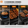 thumbnail image 5 of Multifunctional  Gas Grill Combo, Outdoor Propane Griddle with Cover, 5-Burner Propane Gas BBQ Grill with Side Burner, Cast Iron Grid, Storage Shelf, on Wheels, 5 of 10