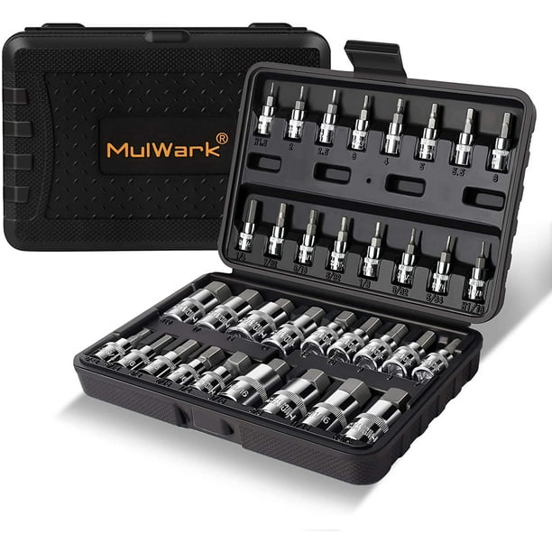Mulwark 34 Piece High Torque Master 3 8 1 4 1 2 In Impact Drive Hex