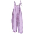 thumbnail image 3 of AGWOLF Bib Overalls for Women Loose Fit Adjustable Strap Rompers Casual Wide Leg Barrel Pants One Piece Jumpsuits Summer Casual Solid Color Dungarees Purple XXXL, 3 of 6