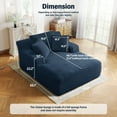 thumbnail image 2 of Aukfa Corduroy Chaise Lounge Chair, Oversized Indoor Lounger Floor Sofa Bed for Living Room, Bedroom, Small Space,Blue, 2 of 8