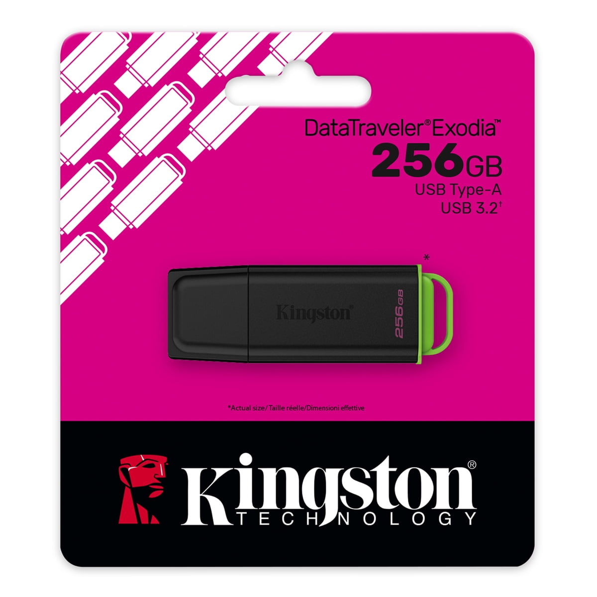 Kingston DataTraveler Exodia USB Flash Drive - 256 GB - USB 3.2 (Gen 1) Type A - Black, Green
