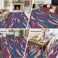 thumbnail image 6 of Tribal Style Washable Living Room Rugs 9'x12', Abstract Boho Ethnic Feather Leaf Low Pile Throw Large Area Rug Non-Slip Sturdy Edge Binding Carpet for Bedroom Dining Room Office, 6 of 9