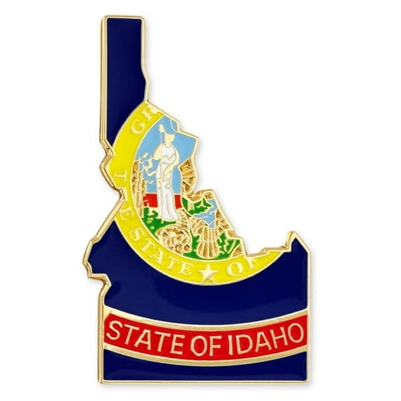 PinMart Idaho Shape Flag Enamel Pins - Gold Plated US State Lapel Pins