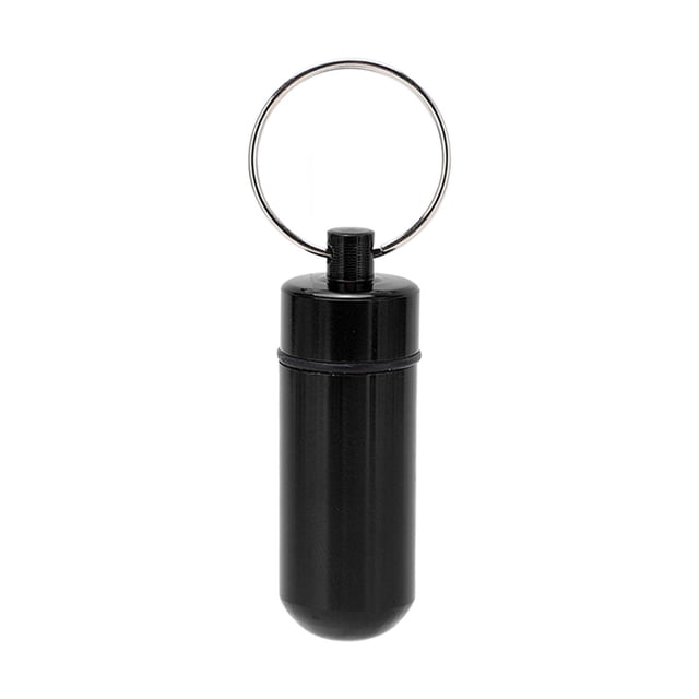 Botella de medicina de aleación de aluminio para exteriores, portátil, impermeable, a prueba de humedad, color negro