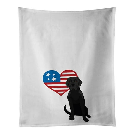 

Labrador Retriever Black #2 Patriotic White Kitchen Towel Set of 2 19 in x 28 in