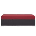 thumbnail image 3 of Modway Convene Rectangle Fabric Rattan Patio Ottoman in Espresso/Red, 3 of 4