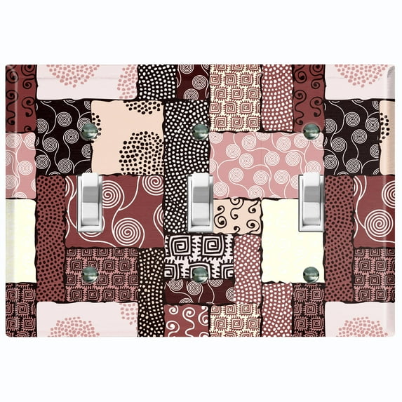 Metal Light Switch Plate Cover Safari African Tribal Art Pattern Pink Burgundy SFR013