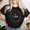 thumbnail image 2 of Tie Dye I Am Inspiration Christian T-Shirt – Religious Women’s Tee with Bible Verses, Faith-Based Motivational Shirt, Spiritual Apparel with Scripture, Colorful Christian Gift Idea, 2 of 3