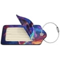 thumbnail image 4 of Rocae Starry Sky Turtle for Leather Luggage Baggage Tags ID Label Privacy Cover ID Label with Stainless Steel Loop and Address Card, 4 of 5