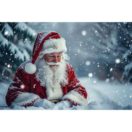 Puzzles Games -Santa Claus in The Snow-Pieces Fit Together Perfectly 300 Piece Jigsaw Puzzle with Hidden Images