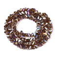 thumbnail image 2 of 20strands Electroplate Transparent Glass Beads Strands Triangle Faceted Sienna 3~3.5x4~4.5x4~4.5mm Hole 0.8mm about 121~131pcs/strand 14.37~15.35 inch, 2 of 4