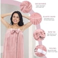 thumbnail image 3 of Women Adjustable Bath Towel Wrap,Soft Body Wraps Dress with Hair Towel for Shower,Super Absorbent and Quick Drying (Pink), 3 of 6