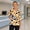 Yellow, variant on KLHDSF Womens Halloween Scrub Top With 2 Pockets Cartoon Print V Neck 3/4 Sleeve T-shirt Side Slit Casual Fall Daily Workwear Yellow L