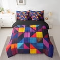 thumbnail image 2 of Castle Fairy Vintage Stripes Plaid Twin Bedding Sets,Geometric Bedding Comforter Set, 2 of 8