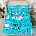 thumbnail image 2 of jejeloiu Math Theme Twin Sheet Sets,Mathematics Equation Geometric Twin Fitted Sheet,Blue White Flat Sheet For Boys Girls,Microfiber Bedroom Decor,3 Pieces, 2 of 7