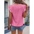 thumbnail image 6 of Women'S Round Neck Cap Sleeve Top Pink M, 6 of 7