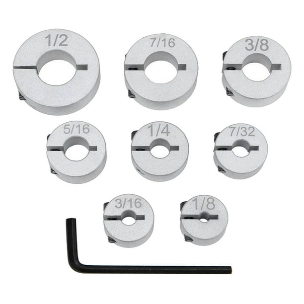 Juego de de tope de profundidad de broca de 8 piezas, anillos de límite de perforación, soporte de broca, llave hexagonal de anillos