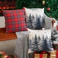 thumbnail image 5 of Christmas Pillow Covers 18x18 inch Set of 2 Christmas Decorations Watercolor Blue Christmas Tree Rustic Style Nature Forest Print Decorative Throw Pillows Winter Christmas Decor 003K, 5 of 6