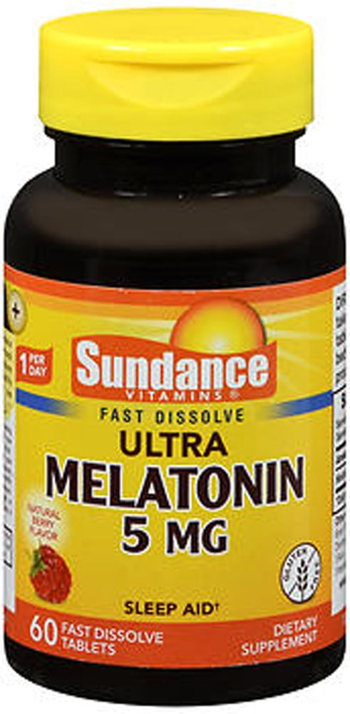 Sundance Vitamins Melatonin Natural Berry Tablets, 5 mg, 60 Count